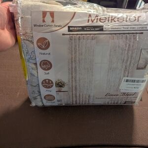 Meikeior Floral Linen Curtains
